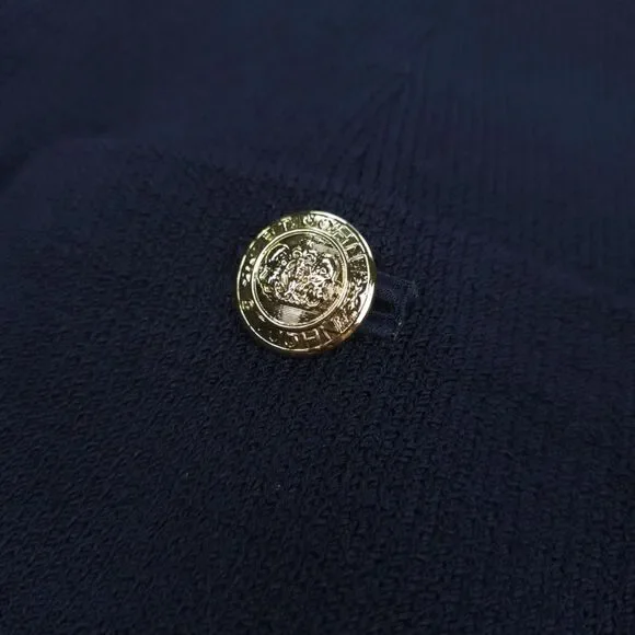 ST JOHN Santana Knit Wool Blazer Navy Quiet Luxury Old Money Academia Preppy - Picture 4 of 12